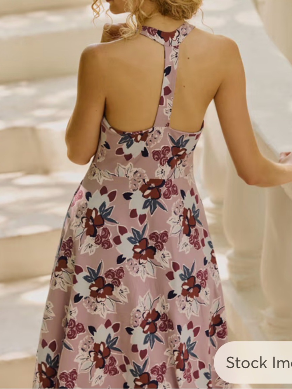 Pact Fit & Flare Gathered T-Back Halter  Organic Cotton